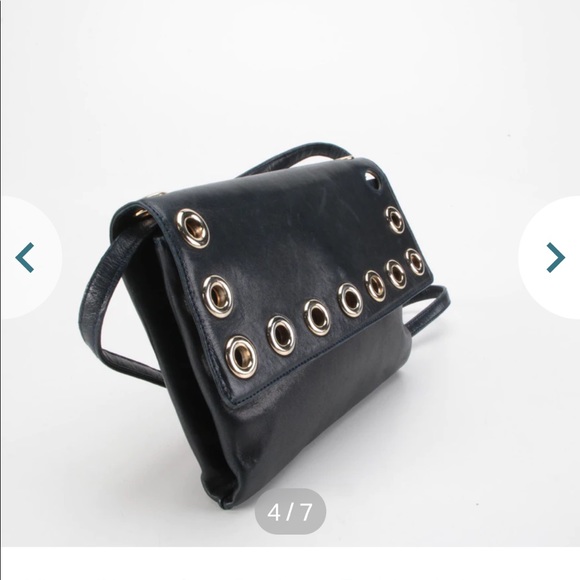 Givenchy Grommet Flip Bag in dark navy.  Leather - Picture 4 of 6